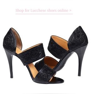 Lucchese women’s heels, black leather size 9